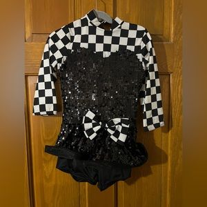 Black and white checkerd dance costume